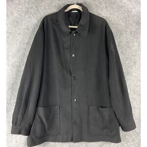 Pronto Uomo Jacket Overcoat Mens XL Black Twill Minimalist Classic Career Office